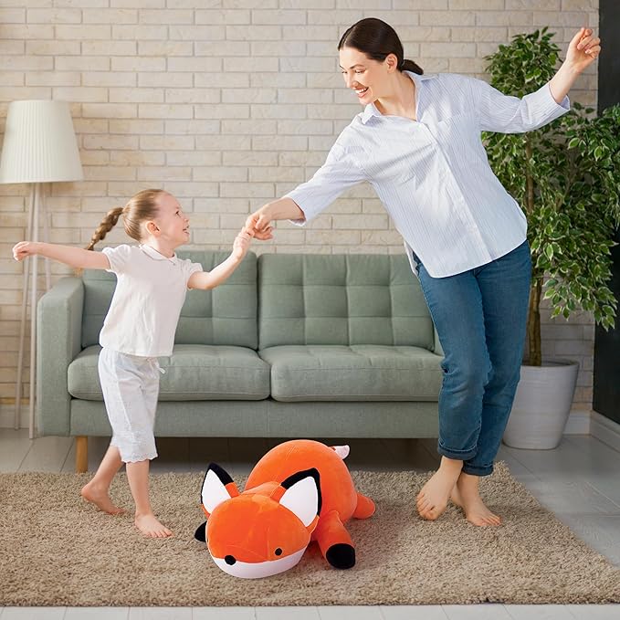 24 inches Fox Weighted Stuffed Animals 4.2 lbs, Weighted Stuffed Animal 4.2 Pound, Weight Plush Fox Plushies Toy Gifts for Kids and Adults