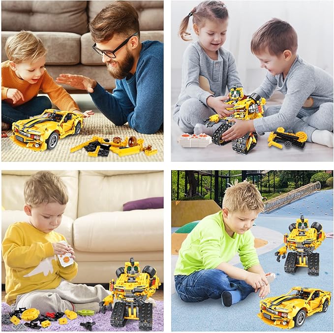 2-in-1 Build a Robot Kit,901 Pieces Remote & APP Controlled Robot or Race Car,Robotic Building Blocks Toys STEM Projects for Kids Ages 8 9 10 11 12 13 14,Chirstmas Birthday Gift for Boys