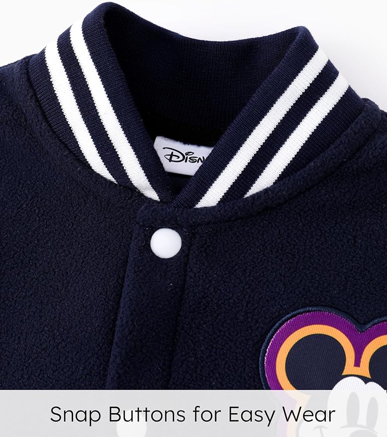 Disney Minnie Mickey Stitch Princess Frozen Elsa Marvel Jacket Lightweight Coat Button up Color Block Sweatshirt 2-14 Years