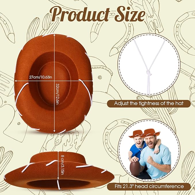 20 Pcs Children's Cowboy Hats Kids Party Cowboy Cowgirl Felt Hats for Western Halloween Birthday Costume(Brown)