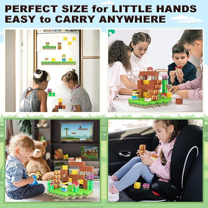 108PCS Magnetic Blocks Building Toys - Build Mine Magnet World Game Adventure Set 1'' Magnet Building Blocks Cubes Boys Girls Toys Ages 3-5 4-6 5-7 6-8 Kids Gifts for 3-12 Years Old