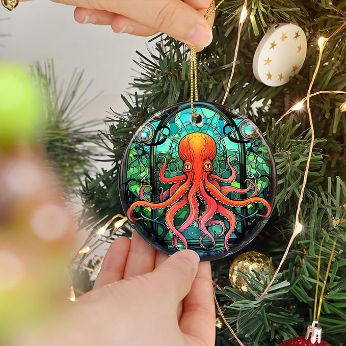 Octopus Christmas Tree Ornament - Gifts for Octopus Lovers - Animal Lovers Decor