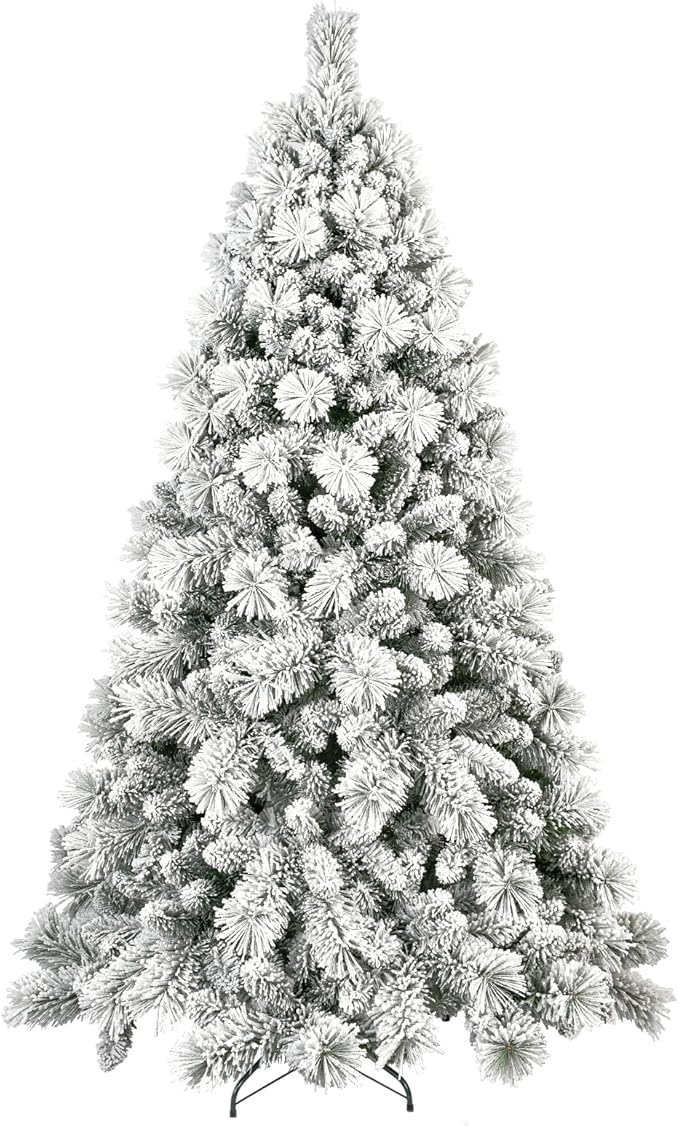 Flocked Christmas Tree 9ft, Christmas Tree -Full Christmas-Trees Snow Xmas Trees