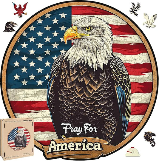 Wooden Puzzle for Adults, Eagle Wooden Jigsaw Puzzles(15.7 * 15.9in-500pcs), Unique Shape Animal Adult Puzzles,Irregular Wood Puzzles Best Gift for Adults and Kids Family Game