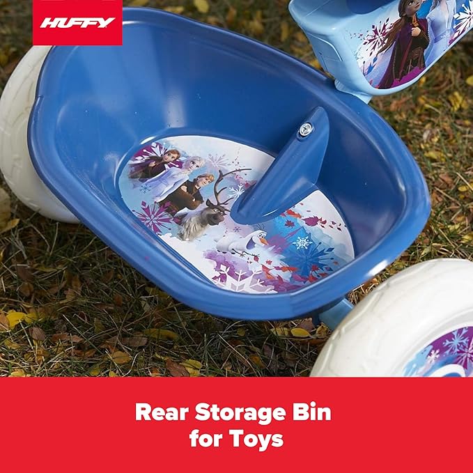 Huffy Disney Frozen 2 Girl's Trike, Ideal for Ages 3+, Anna, Elsa, and Olaf, Storage Bins for Snacks or Toys, Sturdy and Durable, Safe for Toddlers