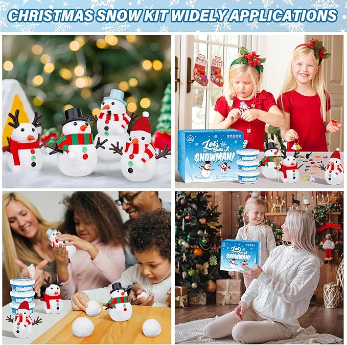 36 Pack Build a Snowman Kit, Snowman Kit Inspiring DIY Crafts for Kids, Creative Air Dry Clay Modeling Snowman Craft, Enhance Creativity Christmas Gifts for Kids, Winter School Xmas Creative Supplies