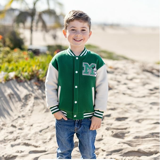 Disney Minnie Mickey Stitch Princess Frozen Elsa Marvel Jacket Lightweight Coat Button up Color Block Sweatshirt 2-14 Years