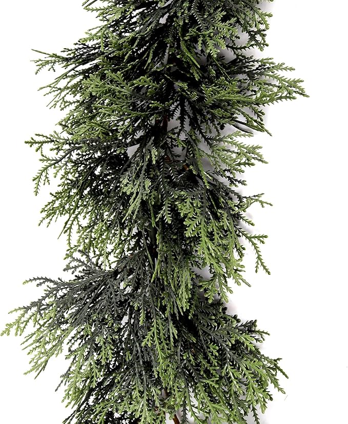 RECUTMS Artificial Garland 1pcs Fake Vines Ivy Greenery Stiff Leaves Plants Table Decor Faux Hanging Plastic Plant for Indoor Outdoor Home Party Wall Mantle (Green H)