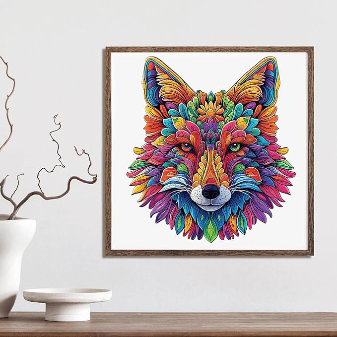 Original Wooden Jigsaw Puzzles-Wolf,200pcs,Medium 10.2x11.2in,Wooden Puzzles for Adults,Unique Shape Animal Adult Puzzles,Irregular Wood Puzzles Best Gift for Adults and Kids Family Game