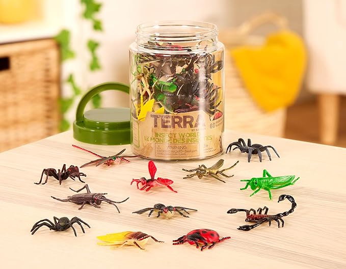 Terra by Battat – 60 Pcs Lizards Animal Tube – Realistic Plastic Animal Toys – Reptile & Amphibian Figurines – Frog, Alligator, Snake & More for Kids and Toddlers 3+
