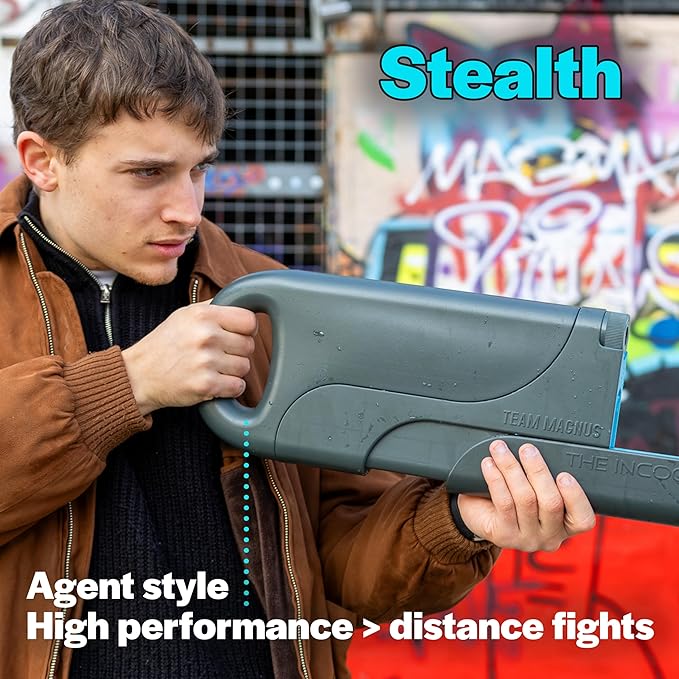 Incog Water Gun: Stealth Water Soaker with Long Range 32' Water Jet and Big 1200 CC Tank - Powerful, Stylish Water Guns in 4 Colors