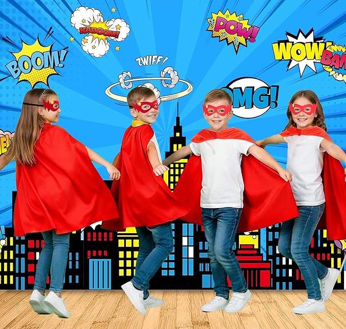 D.Q.Z Superhero-Capes for Kids 20 Sets, Group Super Hero Costume Toys for 3-10 Boys Girls Halloween Birthday Gifts