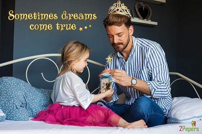 2Pepers DIY Fairy and Unicorn Nightlight Craft Kit (2 Pack), Fairy Lantern Jars Arts and Crafts for Girls, Make Your Own Unicorn Lamp Decor Craft Project, Gifts for Kids