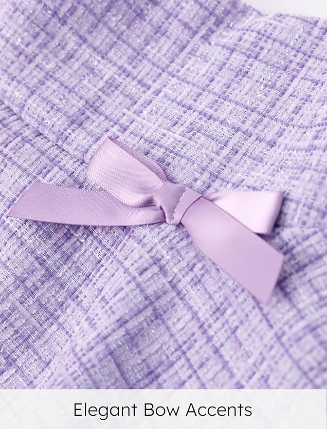 Disney Frozen Elsa Stitch Princess Moana Minnie Toddler Girl 2 Piece Outfit Kid Pearl Button Knit Top & Tweed Skirt Set 2-13Y