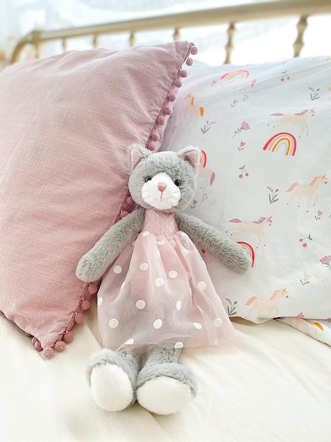 MON AMI Celeste Cat Stuffed Doll – 15”, Soft Plush Animal Doll, Use as Toy or Room Décor for Kids of All Ages