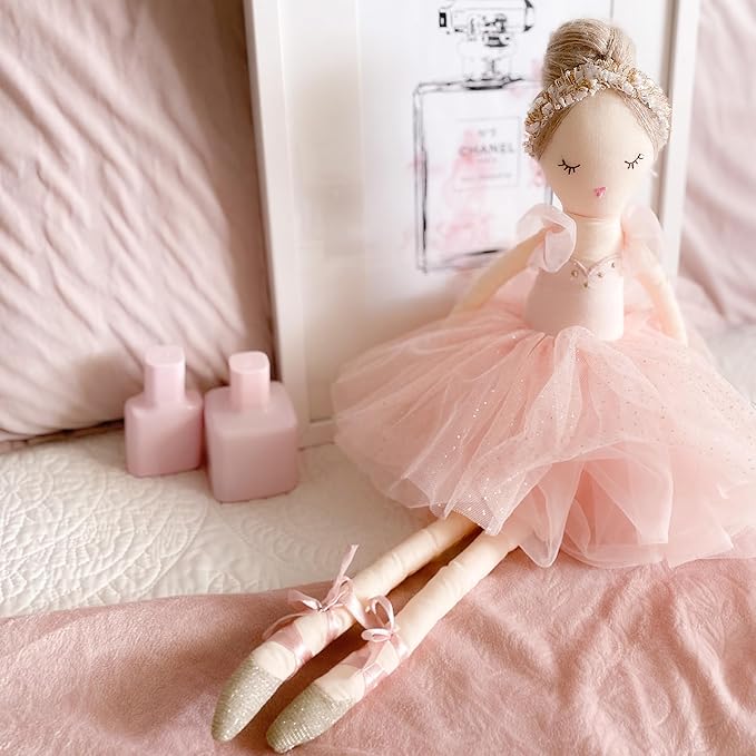 MON AMI Belle The Ballerina Stuffed Doll – 22”, Plush Ballerina Doll for Girls, Use as Toy or Room Decor