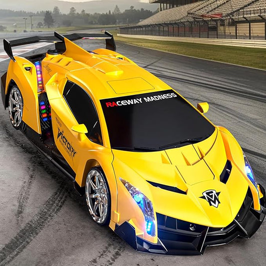 1:10 Big Size Transform RC Car, Remote Control Car with 2.4GHz Gesture Sensing, One Button Deformation to Robot with Light, Toy Cars Birthday Gifts for Kids Age 3 4 5 6 7 8 9 10 Years Old Boys Girls