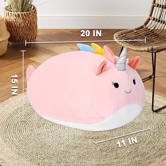 Wepop Unicorn Stuffed Animal Plush Toys, 20 in Cute Unicorn Plush Throw Pillows Soft & Cuddly Plushies Dolls Gifts for Girls Boys
