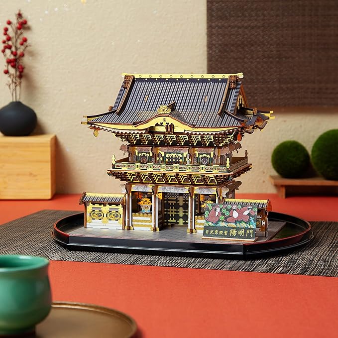 Nikko Toshogu Yomeimon Gate Color Edition – Wooden 3D Model Kit – DIY Japanese Architecture Craft – No Tools Required – Display Piece & Gift Idea