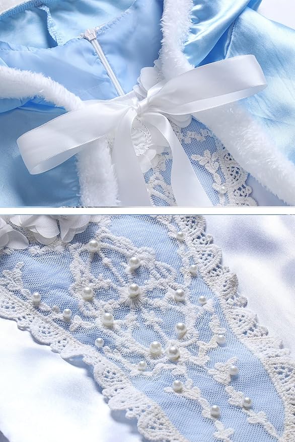 MYZLS Cinderella Princess Dress Girls Fancy Party Costume Christmas Cosplay Dress Up Outfit for 3-8 Years