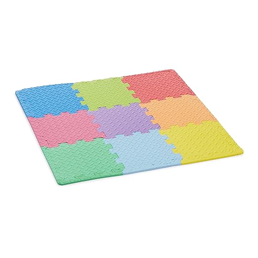 Amazon Basics Kids Puzzle Exercise Interlocking Play Mat, EVA Foam - Pack of 36 Tiles, 12" x 12", 54 Borders