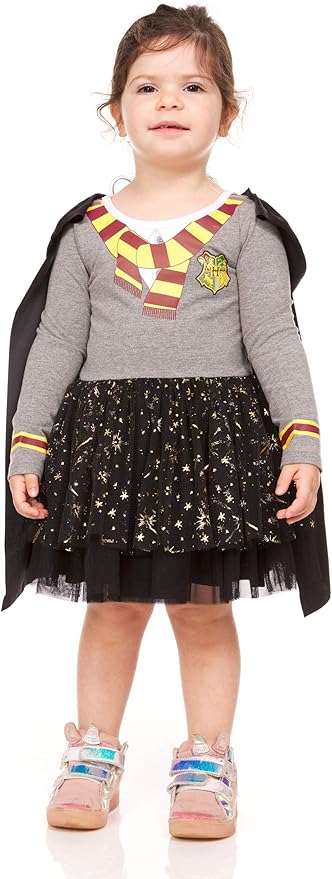 Harry Potter Toddler Girls Gryffindor Tutu Dress with Removable Cape - Halloween Costume for Toddler Girls