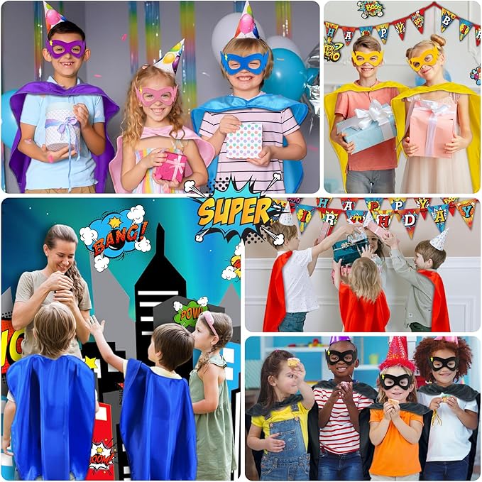 D.Q.Z Superhero-Capes for Kids 20 Sets, Group Super Hero Costume Toys for 3-10 Boys Girls Halloween Birthday Gifts