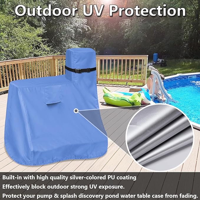 Kids Water Table Cover for Step2 Pump & Splash Discovery Pond Water Table, Outdoor UV, Fade-resistant, Wind and Dust Protection Toddlers Water Activity Table Cover(Blue)