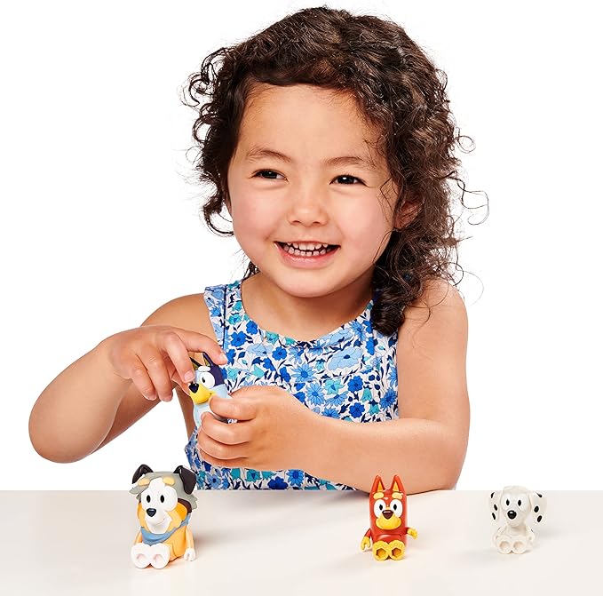 Bluey and Friends 4 Pack of 2.5-3"" Poseable Figures (13052), School 4-Pack