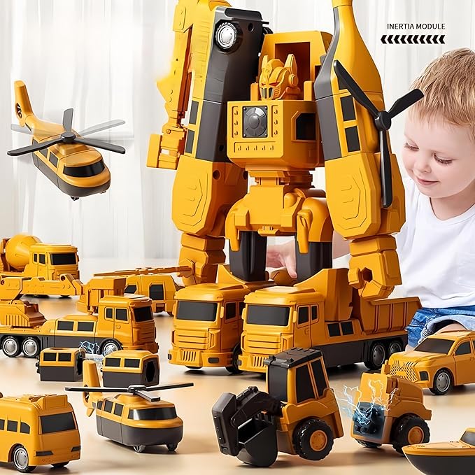 Magnetic Transform Engineering Car Assembled Toys with Storage Box, Magnetic Cars and Trucks for Kids,Magnetic Blocks for Toddlers,Outdoor Activities for Kids Ages 3-5 4-8