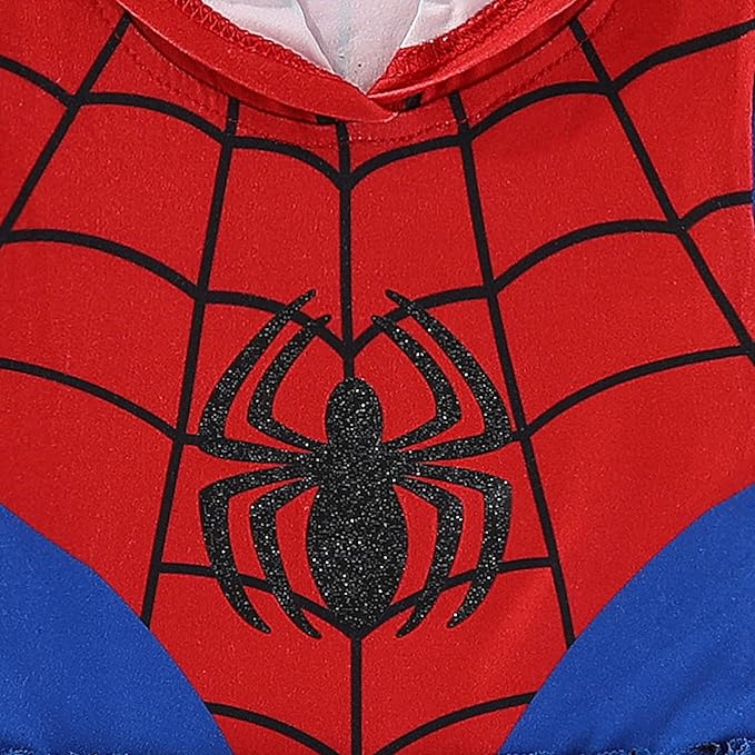 Marvel Spider-Man Girls Hooded Tulle Cosplay Dress for Toddler and Big Kids