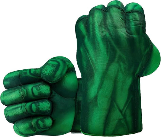PROVAINT Superhero Gloves Toy Fists for Kids – Soft Plush Costume Accessories for Pretend Play, Cosplay, Dress Up – Boys & Girls Gift for Christmas, Halloween, Birthday (1 Pair, Green)