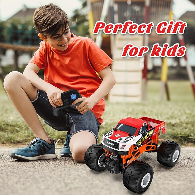 1:16 Scale RC Monster Truck - 2.4GHz All Terrain Car for Kids 4-12, 20 Km/h Off Road RC Truck, Christmas or Birthday Gift