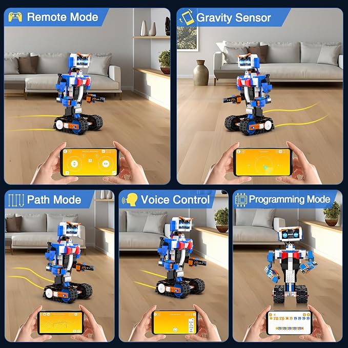 STEM Building Robot Toys for Kids 8-12, Educational Science Build Block Kits, Educational Remote Control Toy with App Control, Birthday Gift Ideas for Boys and Girls