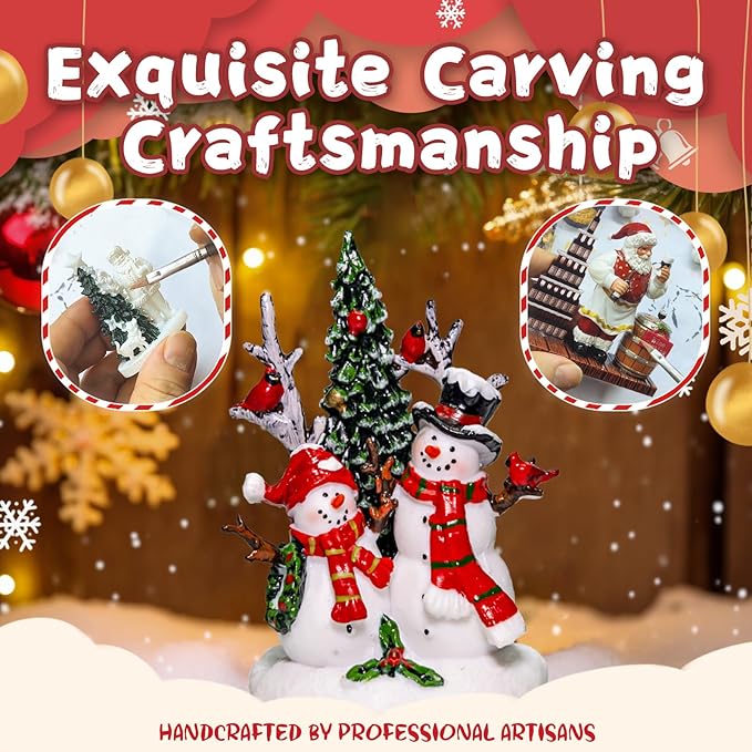 Christmas Snow Globes Lantern, Snowman and Christmas Tree Christmas Decorations Indoor, 6H Timer Battery & USB Powered Light Up Musical Snow Globes for Kids Women Adults Gift Thanksgiving Home Decor