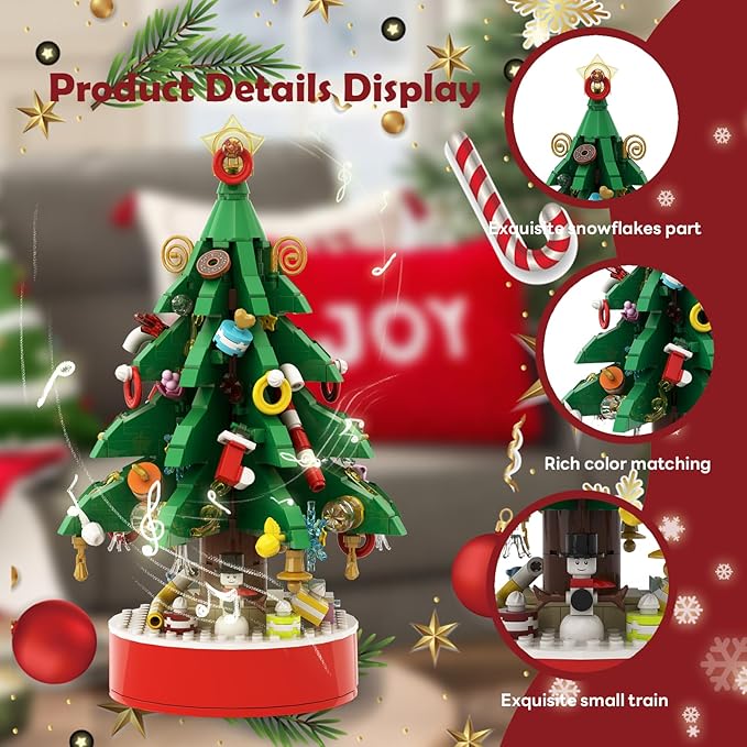 2025 Advent Calendar Building Blocks Christmas Tree with Music Countdown Calendar for Christmas Boys and Girls Christmas Gifts