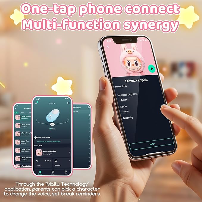 MAITU-AI Toy, AI Interactive Kids Toy with ChatGPT Endless Conversations, Real-Time Multilingual Interaction, Story & Learning Companion in Two Colors, Birthday Gift for Boys and Girls Ages 3-8, Blue