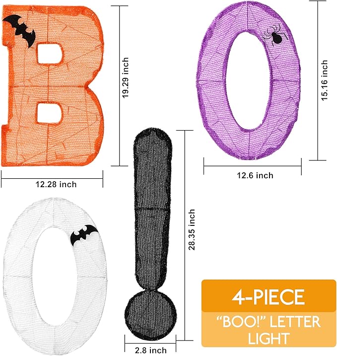Halloween Decorations Outdoor & Indoor Marquee Light Up Letters Sign Boo! for Indoor Halloween Decor, Holiday Arrangements,Fireplace Mantel, Tabletop, Bedroom, Wall or Holiday Display