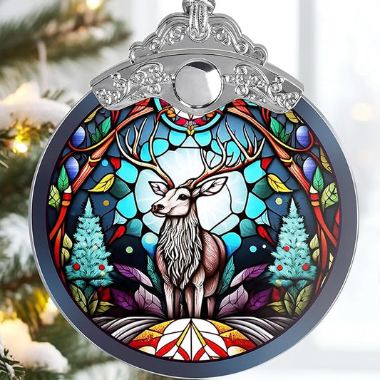 Deer Christmas Ornament - Suncatcher Tree Decoration - Gifts for Deer Lovers - Home Decor