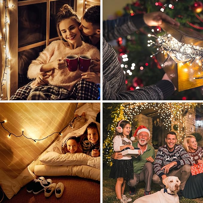 LetsFunny 300 LED Christmas String Lights, 108FT - UL Certified Outdoor & Indoor Fairy Lights for Tree, Patio, Garden, Party, Wedding, Halloween, Holiday Decor with 8 Lighting Modes