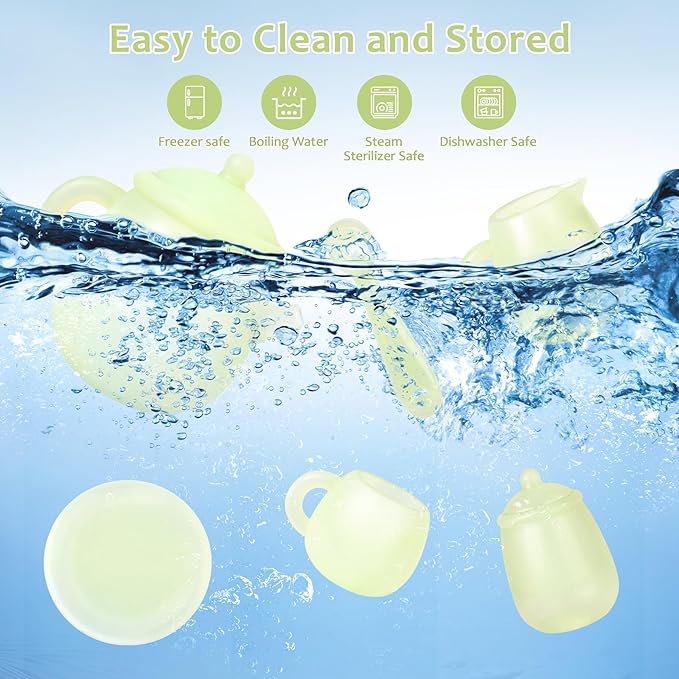 MCGMITT Tea Party Set for Toddler 3-5, 15PCS Silicone Tea Set Kids Tea Set, Includes Teapot, 4 Tea Cups and Coasters, Creamer, Sugar Bowl, 4 Spoons, Kitchen Pretend Play for Little Girls Boys Age 3-6