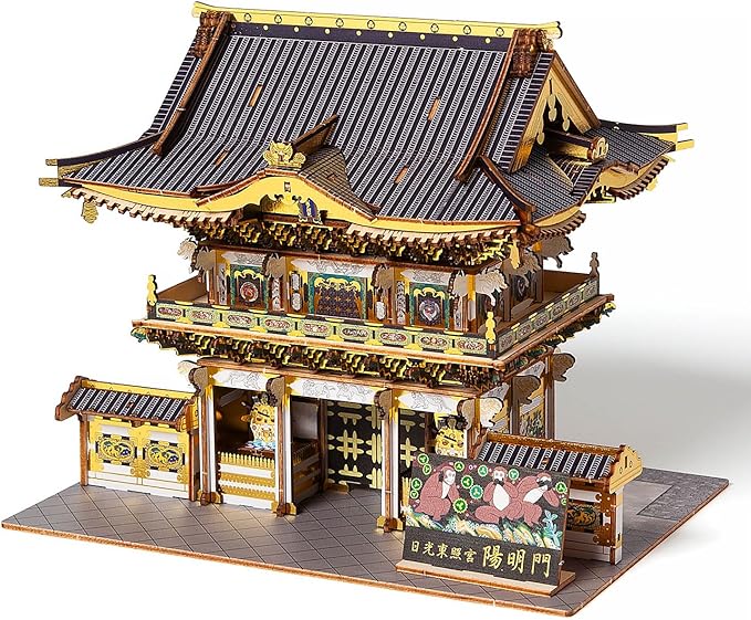 Nikko Toshogu Yomeimon Gate Color Edition – Wooden 3D Model Kit – DIY Japanese Architecture Craft – No Tools Required – Display Piece & Gift Idea