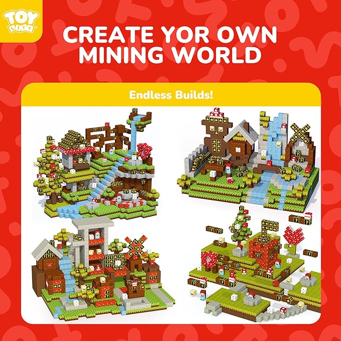 TOY Life Magnetic Blocks - 100PCS Magnetic Building Blocks Set for Kids Age 3-12 Year Old Boys Girls, 1" Mine World Magnet Building Cubes Sets for Toddlers