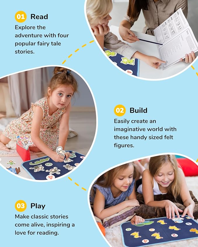 CHEFAN 12 Pack Felt Storyboard Pieces for Toddler, Flannel Board Stories for Preschool Activities, 5 Little Duck and 11 Other Stories