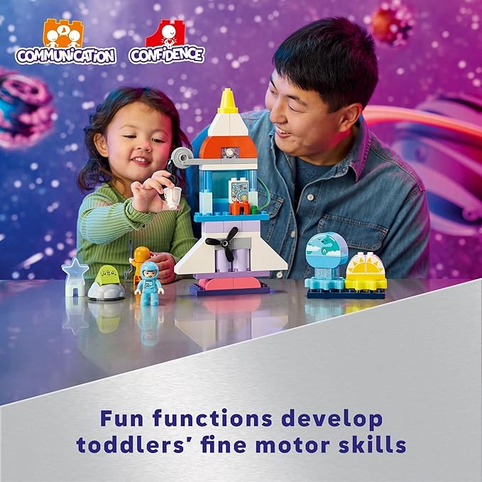 LEGO DUPLO 3 in 1 Space Shuttle Adventure Toddler Building Toys - Space Toys for Boys & Girls, Ages 3+ Years - Gift for Christmas - Learning & Pretend Play Activity - 10422