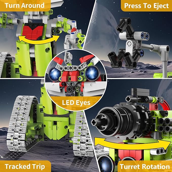 5 in 1 STEM Robot Building Kit, APP & Remote Control Robotics Building Toys, 705 Pcs DIY Building Robot/RC Car/Tank with Light, Building Toy Gifts for Boys Girls Kids 8-16 Science Learning