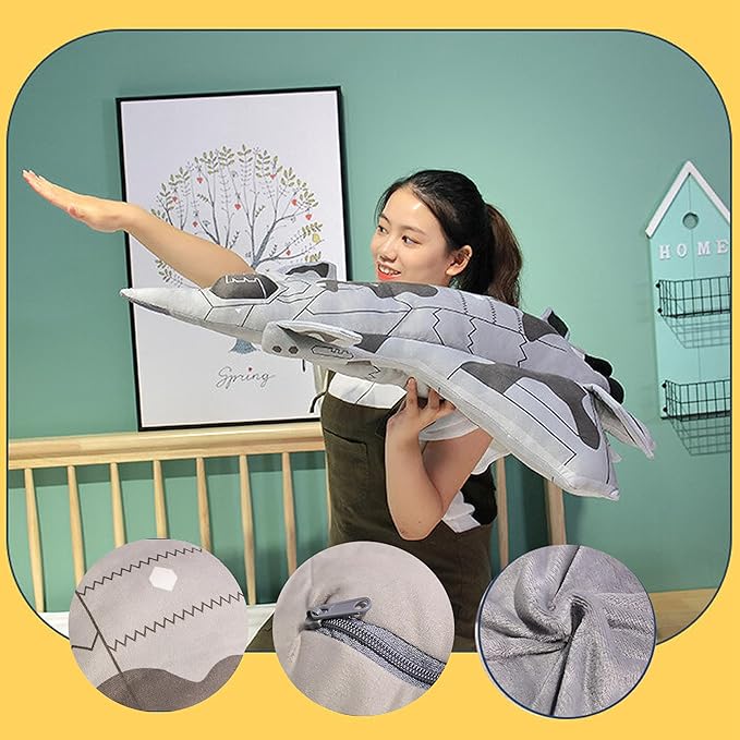 29 inch Airplane Model Plush with Blanket Warplane Stuffed Animal Toy Space Shuttle Airplane Plush Toy Airplane Decoration Warplane Sofa