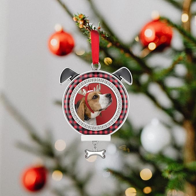 2PCS Dog Christmas Picture Frame Ornaments, 2025 Dogs Paw Photo Frames Xmas Puppy Ornament Home Decoration Keepsake for Pet Memorial Gifts, Animal Lovers Gift, Pets Owner Presents
