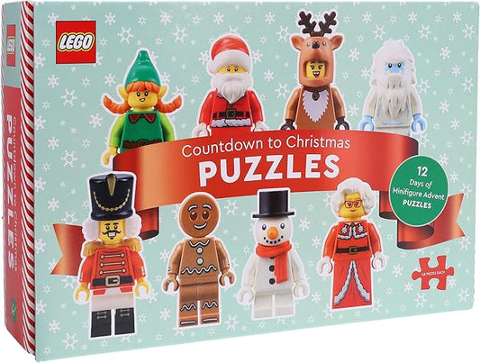 Lego Countdown to Christmas Puzzles | 12 Days of Minifigure Advent Puzzles | 48-Piece Mini Jigsaw Puzzles
