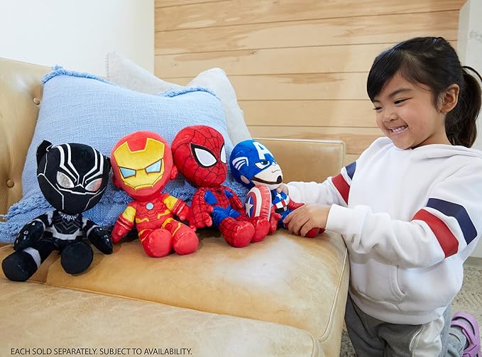 Marvel Plush Character Figure, 8-Inch Captain America Super Hero Soft Doll in Fun-to-Touch Fabrics, Collectible Gift for Kids & Fans Ages 3 Years Old & Up